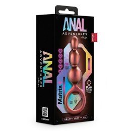 Массажер для анальной стимуляции цвета бронзы Matrix Beaded Loop Plug - 13,3 см.