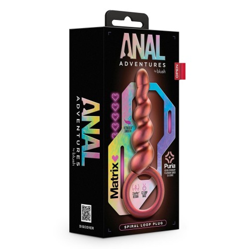 Коричневый анальный стимулятор Spiral Loop Copper Anal Plug - 13,3 см.