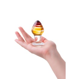 Стеклянная анальная пробка-стимулятор - 9 см.