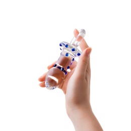 Стеклянная прозрачная втулка с кольцом - 14 см.