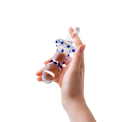 Стеклянная прозрачная втулка с кольцом - 14 см.