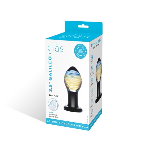 Черная стеклянная анальная втулка Galileo - 9 см.