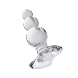 Прозрачная анальная втулка-ёлочка из стекла - 10,5 см.