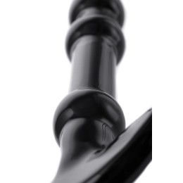 Элегантный чёрный анальный стимулятор с шариками на стволе - 19 см.