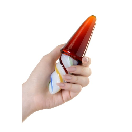 Коническая стеклянная анальная втулка Sexus Glass - 16 см.