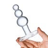 Прозрачная анальная пробка-елочка с 3 шариками Butt Plug with Tapere Base - 11 см.