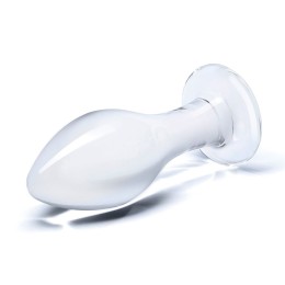 Прозрачная округлая анальная пробка Classic Glass Butt Plug - 11 см.