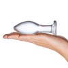Прозрачная округлая анальная пробка Classic Glass Butt Plug - 11 см.