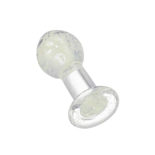 Прозрачная, светящаяся в темноте анальная втулка - 6,5 см.