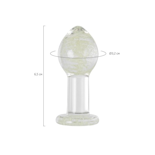 Прозрачная, светящаяся в темноте анальная втулка - 6,5 см.