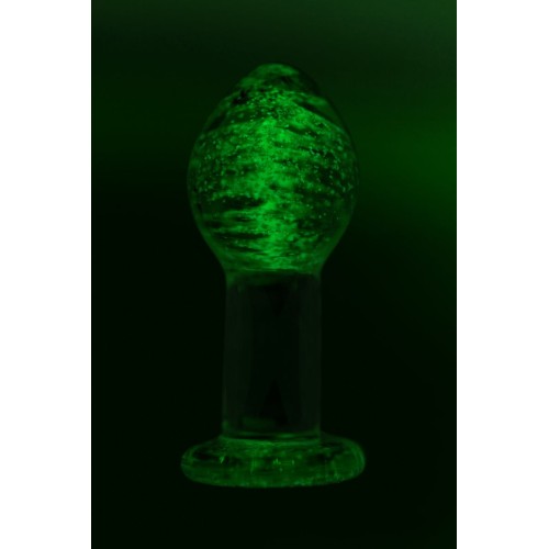 Прозрачная, светящаяся в темноте анальная втулка - 6,5 см.