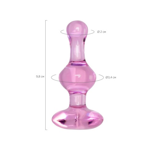 Розовая фигурная анальная втулка - 9,8 см.