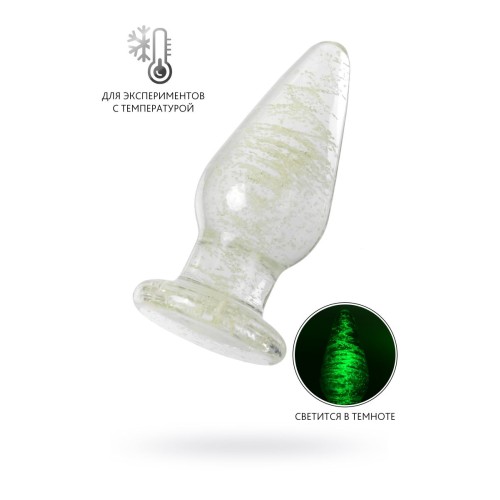 Прозрачная, светящаяся в темноте анальная втулка - 9,8 см.