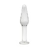 Прозрачный удлиненный анальный плаг из стекла - 12 см.