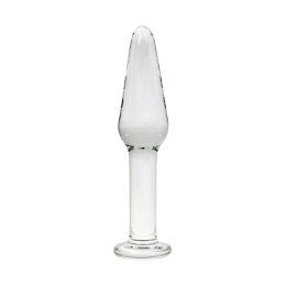 Прозрачный удлиненный анальный плаг из стекла - 12 см.
