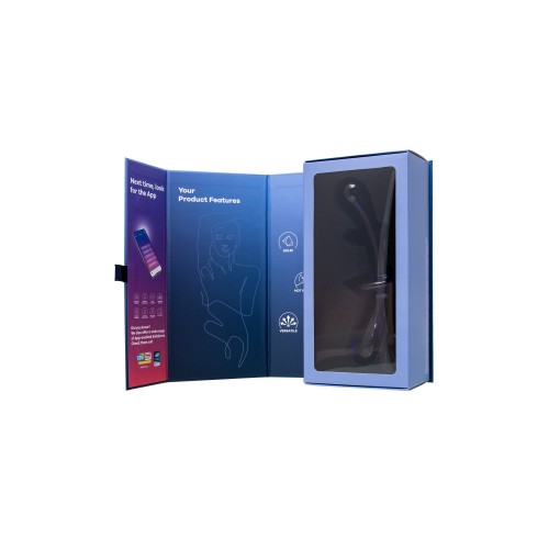 Синий двусторонний стеклянный фаллоимитатор Double Crystal - 19,5 см.