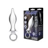 Металлический плаг с кольцом Stainless Steel Metal Tapered Butt Plug With Loop Hardware - 10 см.