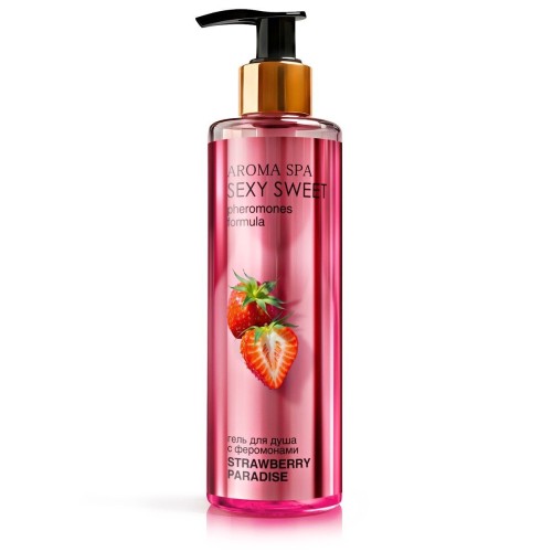 Гель для душа с феромонами и ароматом клубники Strawberry Paradise - 200 мл.