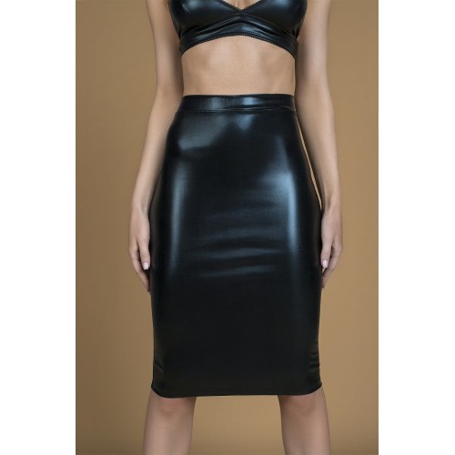 Нижняя юбка-карандаш с полупрозрачной задней вставкой