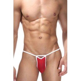 Красно-белые мужские трусы-стринги
