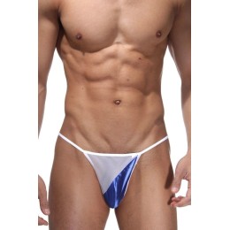 Двухцветные трусы-стринги с блестящей вставкой