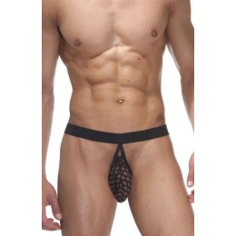 Мужские трусы-стринги с гульфиком в круглую сеточку