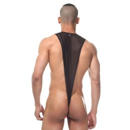 Мужское полупрозрачное боди с контрастной вставкой