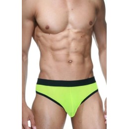 Черно-лаймовые мужские трусы-тонги