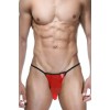 Откровенные красно-черные трусы-стринги