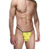 Черные трусы-стринги с желтой бахромой