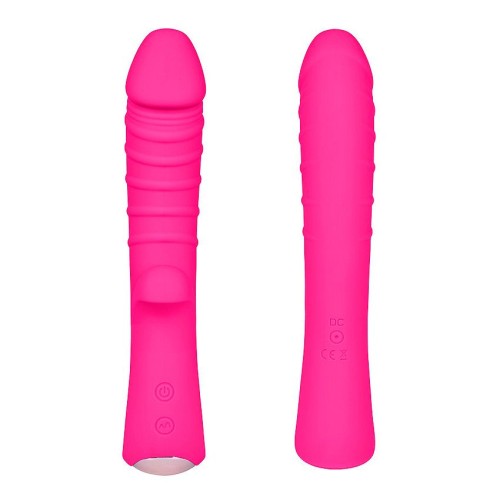 Ярко-розовый вибромассажер 5  Silicone Wild Passion - 19,1 см.