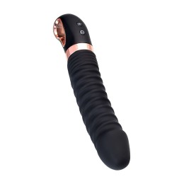 Черный вибратор Waname D-Splash Hurricane с ребрышками - 22,5 см.