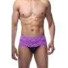 Мужские фиолетово-черные трусы с пикантной шнуровкой