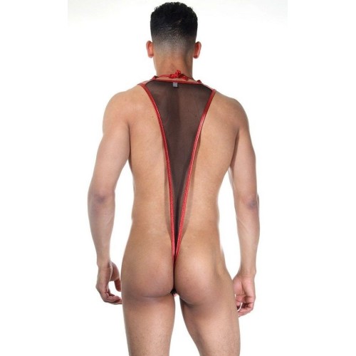 Сексуальное мужское боди с блестящими элементами