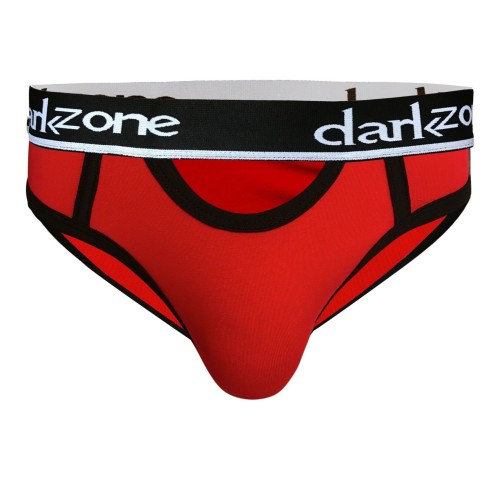 Красные мужские трусы-брифы с вырезом