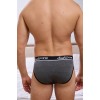 Темно-серые мужские трусы-брифы с вырезом