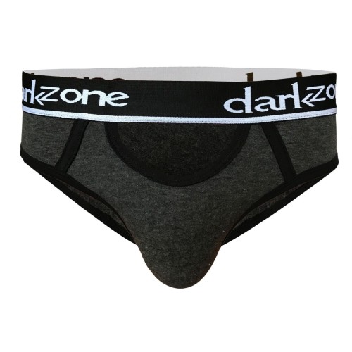 Темно-серые мужские трусы-брифы с вырезом