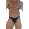 Черные мужские кружевные трусы-тонги