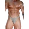 Бежевые мужские полупрозрачные трусы-тонги