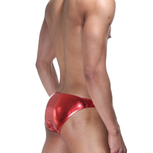 Красные блестящие мужские трусы-слипы
