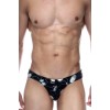 Черные мужские трусы-бразилиана с голографическими элементами