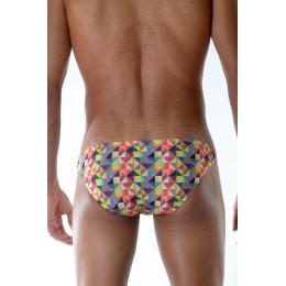 Яркие трусы-слипы с цветным геометрическим узором