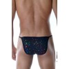 Черные мужские трусы-танга с разноцветными блестящими звездочками