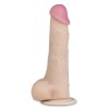 Телесный перезаряжаемый вибратор-реалистик из неоскин - 21,5 см.