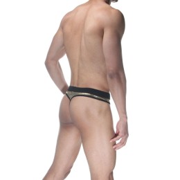 Золотистые блестящие мужские трусы-стринги