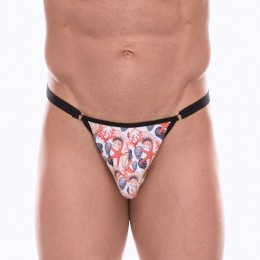 Мужские трусы-тонги с принтом в виде разноцветных ракушек