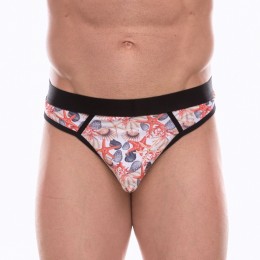 Мужские трусы-стринги с принтом в виде разноцветных ракушек