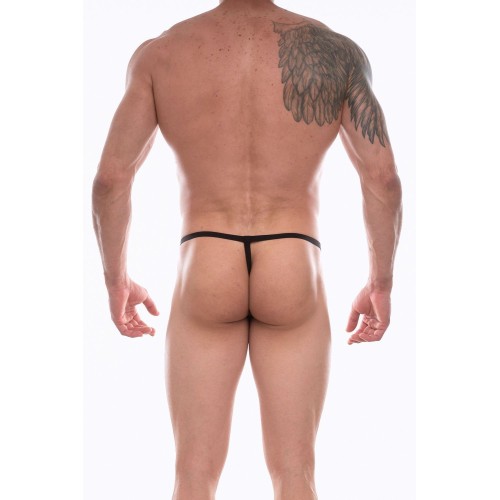 Синие мужские трусы-стринги с принтом