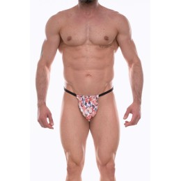 Белые мужские трусы-стринги с морским принтом