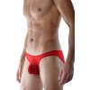 Красные мужские трусы-слипы из полупрозрачного материала